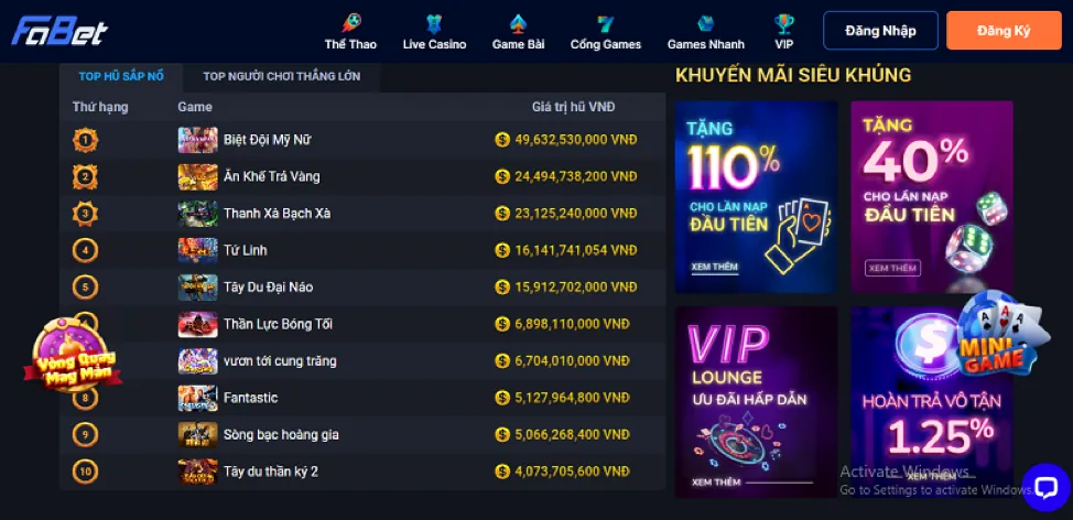 Đa dạng khuyến mãi tại f8bet80